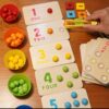 1-10 number recognition enlightenment board bead clip game