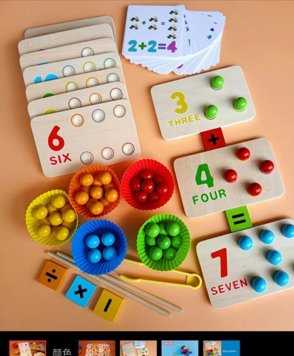 1-10 number recognition enlightenment board bead clip game