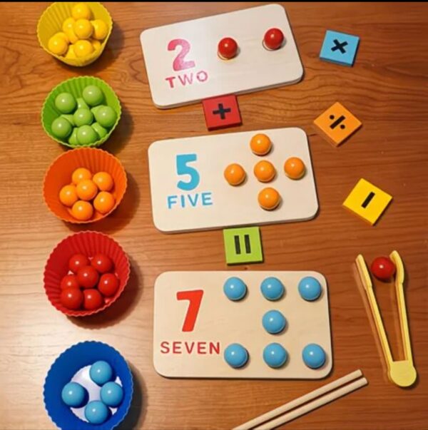 1-10 number recognition enlightenment board bead clip game