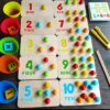1-10 number recognition enlightenment board bead clip game