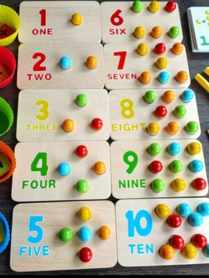 1-10 number recognition enlightenment board bead clip game