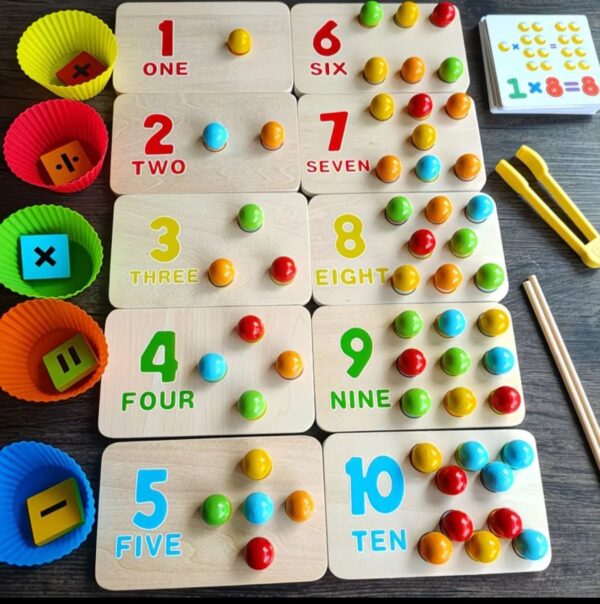 1-10 number recognition enlightenment board bead clip game