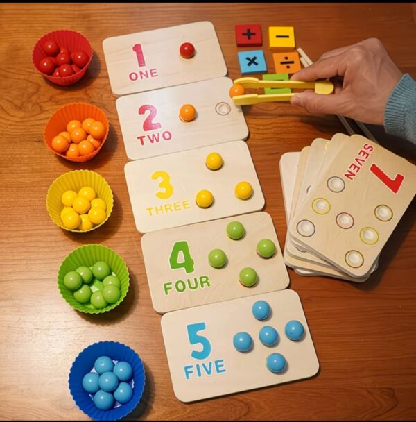 1-10 number recognition enlightenment board bead clip game